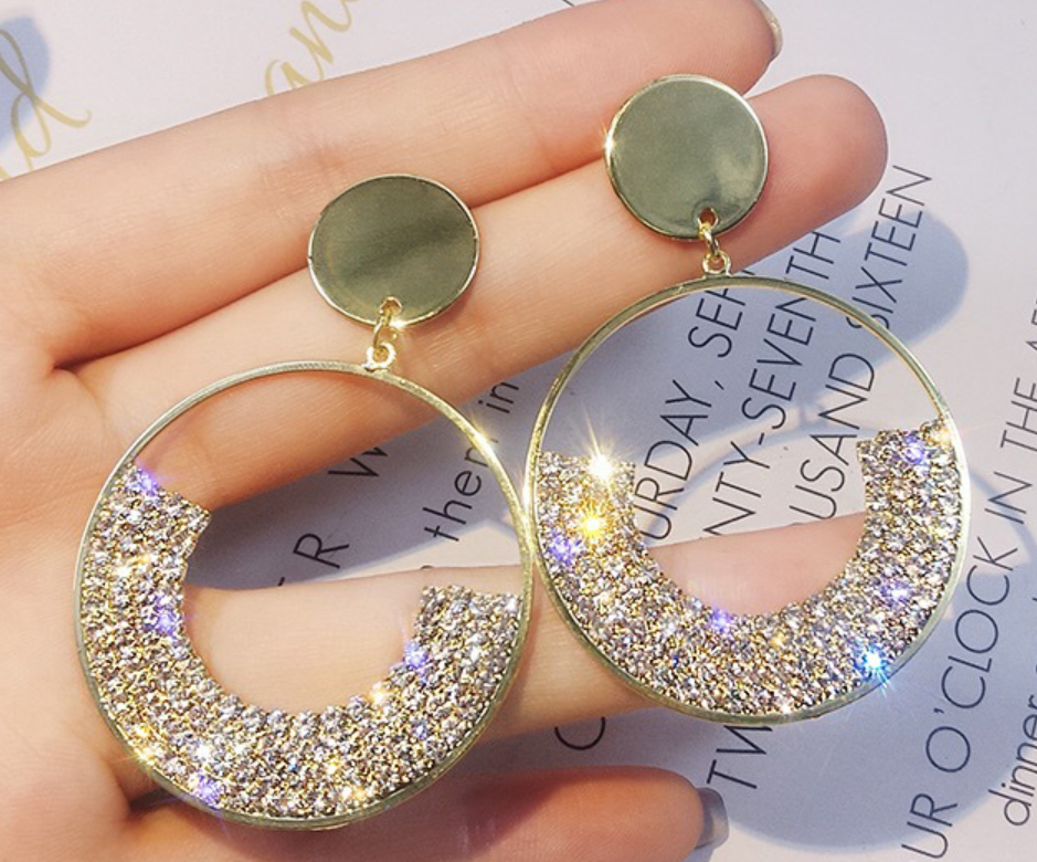Клипсы серьги (без прокола) серебристый металл пр-во Корея интересные кольца камни очень красиво нарядно Блеск - фото 8 - id-p1717362737