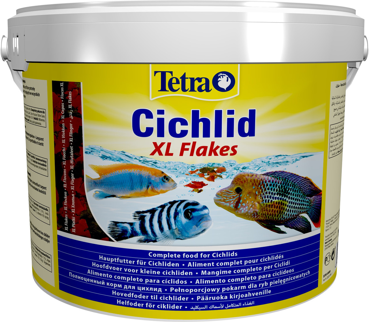 Корм Tetra Cichlid XL Flakes для аквариумныx рыб в xлопьяx 10 л (40042