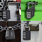 Замок кодовий навісний The Chestnut з 4-значним кодом без ключа, 43х80x18 мм, діаметр дужки 6 мм, фото 7