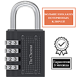 Замок кодовий навісний The Chestnut з 4-значним кодом без ключа, 43х80x18 мм, діаметр дужки 6 мм, фото 3
