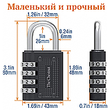 Замок кодовий навісний The Chestnut з 4-значним кодом без ключа, 43х80x18 мм, діаметр дужки 6 мм, фото 4