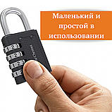 Замок кодовий навісний The Chestnut з 4-значним кодом без ключа, 43х80x18 мм, діаметр дужки 6 мм, фото 5