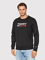 Мужской свитшот теплый Tommy Hilfiger лонгслив с начесом Томми Хилфигер