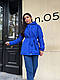 Стильна жіноча куртка пальто зимове синетоп 200 розміри 42 44 46 48 Новинка 2022, фото 7