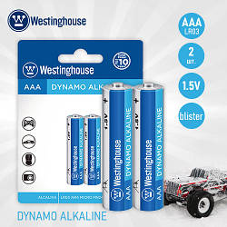 Батарейки AAA мізинчикові Westinghouse  - ААА, LR03, 2 шт / Лужні батарейки