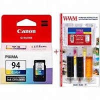 Картридж Canon Pixma E514 CL-94 + Заправочный набор Color (Set94-inkC)