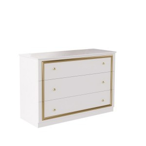 Комод Єва Глянець Білий - Золото