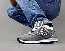 Чоловічі кросівки New Balance 574 Grey Suede Winter (с мехом), фото 4
