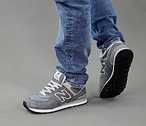Чоловічі кросівки New Balance 574 Grey Suede Winter (с мехом), фото 6