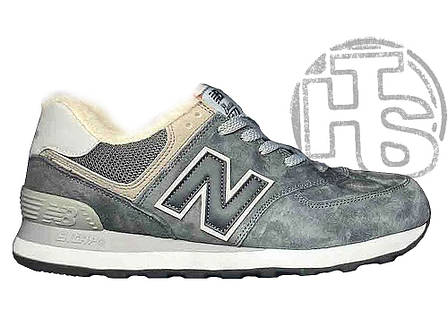Чоловічі кросівки New Balance 574 Grey Suede Winter (с мехом), фото 1