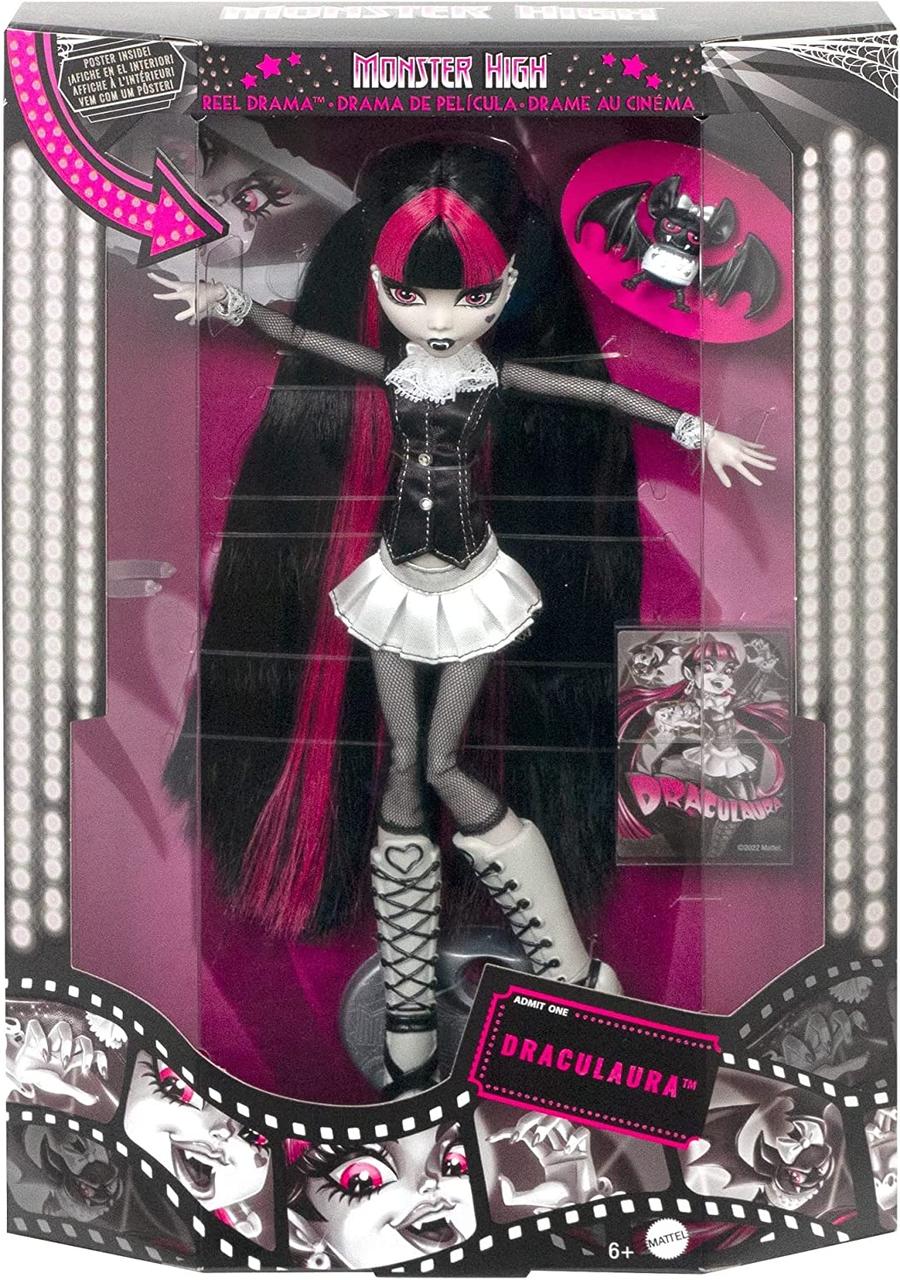 Колекційна кукла лялька Monster High 2022 Draculaura in Black and White, Reel Drama Монстер Хай Дракулаура, фото 1