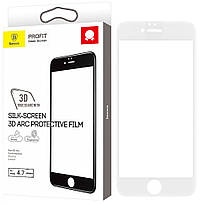 Захисне скло iPhone 6/6S з білою рамкою 0.3 mm 3D Silk-Screen Arc Protective Film Baseus (SGAPIPH6S-B3D02)