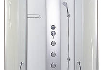 Душовий гідробокс 90*90*210 см переднє скло decor, заднє скло white, низький піддон, фото 5