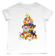 Детская новогодняя футболка "щенячий патруль" (ёлка) 86 Family look