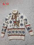 Новорічний вовняний светр на дівчаток 6,7,8,9,10 років, фото 3