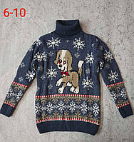Новорічний вовняний светр на дівчаток 6,7,8,9,10 років