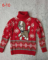Новорічний вовняний светр на дівчаток 6,7,8,9,10 років