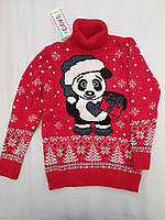 Новорічний вовняний светр на дівчаток 6,7,8,9,10 років