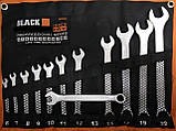 Набір ключів ріжково-накидних Black (Польща) 12 предметів хром-ванадієвої сталі 16003 - E, фото 2