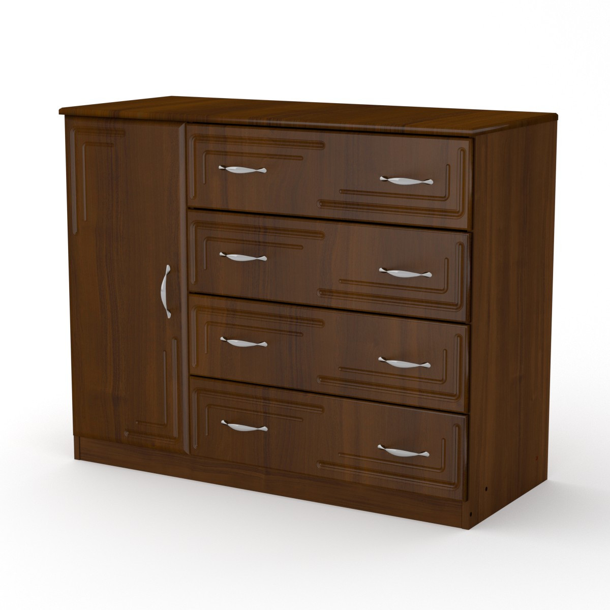 Комод для Вещей Компанит 4 1Б МДФ Орех Экко — Купить Недорого на Bigl ...