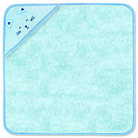 Дитячий куточок для купання махровий Colorful Кішечка, Блакитний, 90х90