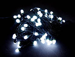Світлодіодна Гірлянда на 100 Led великі матові діоди електрична з контролером біла 8 м