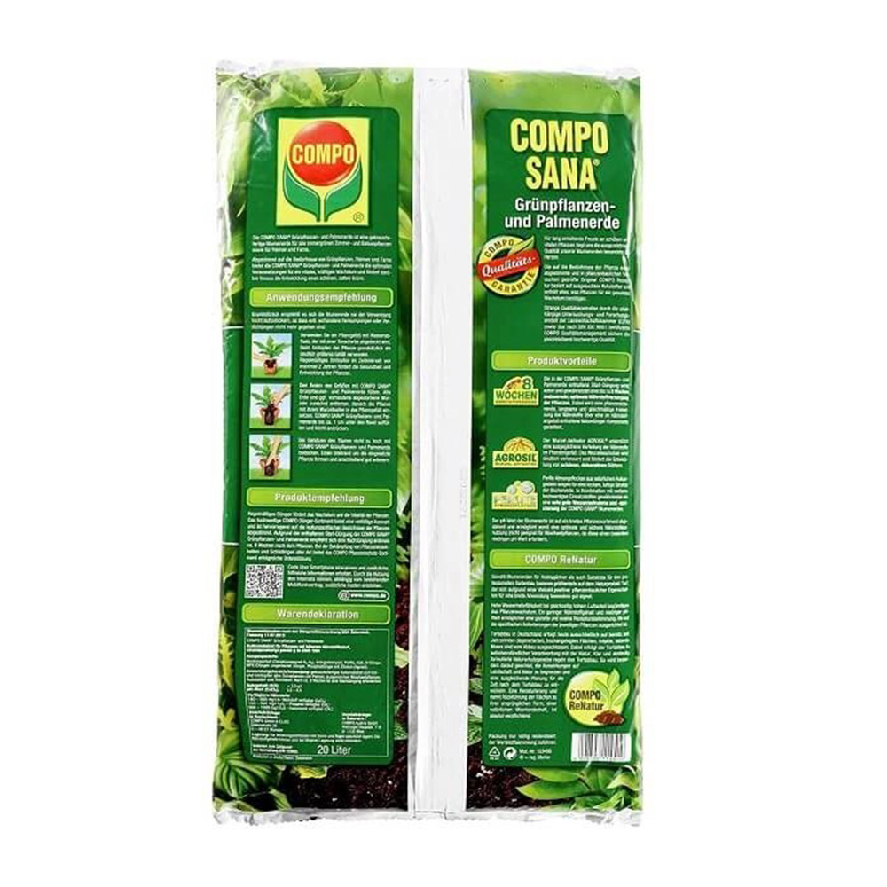 Торфосмесь для зеленых растений и пальм Compo Sana 20 л 1451 - фото 2 - id-p1717597142