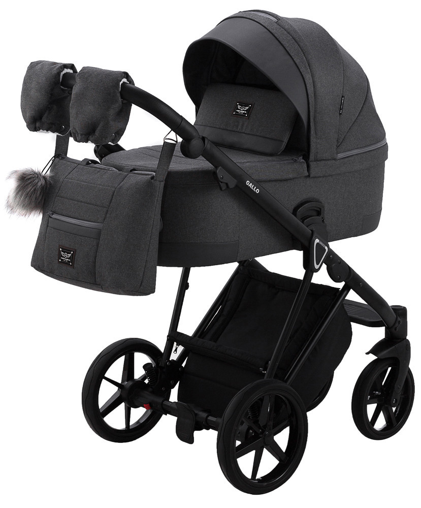 Коляска детская 2в1 универсальная Adamex Gallo Thermo GA-3 Graphite