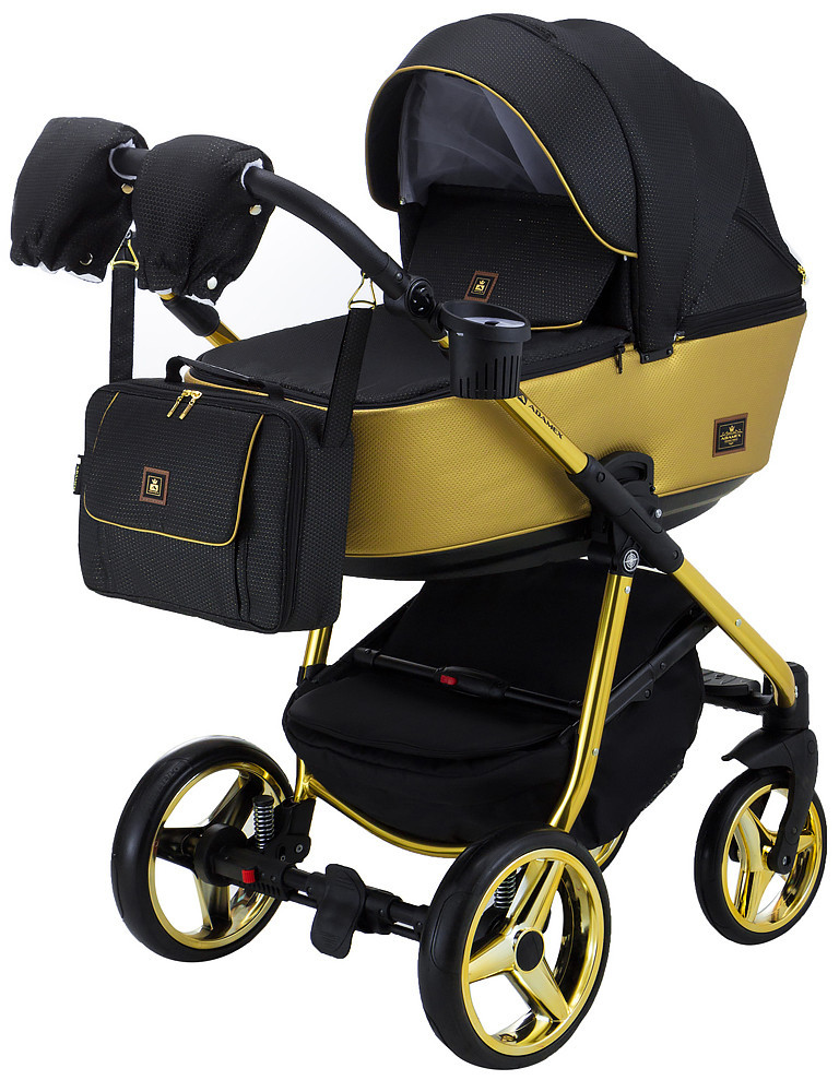 Коляска детская 2в1 универсальная Adamex Barcelona Polar (Gold) BR619