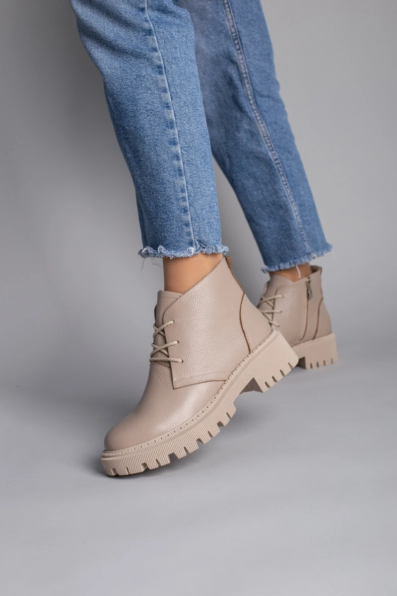 Жіночі демісезонні черевики ShoesBand Капучіно натуральні шкіряні всередині байка 37 (23,5 см) (S53001-3д), фото 1