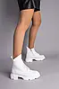Жіночі демісезонні черевики ShoesBand Білі натуральні шкіряні на широку ногу всередині байка 37 (23,5-24 см) (S55501-2д), фото 4