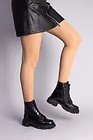 Женские демисезонные ботинки ShoesBand Черные натуральные кожаные наплак внутри байка 35 (22,5 см) (S55511-1д)