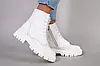 Жіночі демісезонні черевики ShoesBand Білі натуральні шкіряні на середню/широку ногу всередині напіввовна 40 (25,5-26 см), фото 2