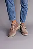Жіночі демісезонні черевики ShoesBand Бежеві натуральні замшеві всередині байка на вузьку ногу 39 (25,5 см) (S57331-1д), фото 4