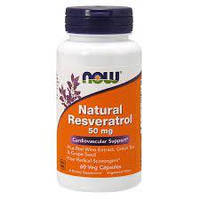 Natural Resveratrol 50 mg NOW, 60 капсул