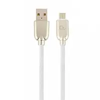 Дата-кабель Cablexpert Premium Rubber CC-USB2R-AMMBM-1M-W 1m USB (тато) - microUSB (тато) White