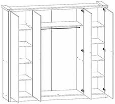 Шафа Лорен SZF4D БРВ 2200x2085x585мм венге магія + монтеверде, фото 2