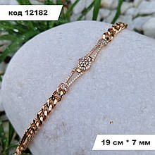 Женский позолоченный браслет с камнями Позолота 18к | Медицинское золото Xuping