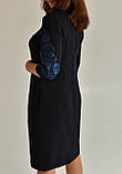 Сукня жіноча темно-синя з вишивкою ,арт. 4572 батал, фото 6