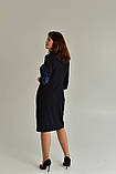 Сукня жіноча темно-синя з вишивкою ,арт. 4572 батал, фото 2