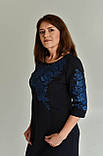 Сукня жіноча темно-синя з вишивкою ,арт. 4572 батал, фото 5