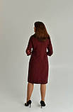 Бордова сукня жіноча з вишивкою в тон ,арт. 4574 батал, фото 3