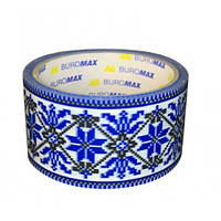 Клейкая лента упаковочная (Скотч) BUROMAX 7007-68 48мм*35м вышиванка синяя (6шт в уп)