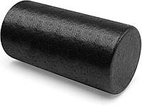 Масажний ролик для йоги, валик гладкий плоский EPP 30х14,5 см Чорний (MS 3330-1)