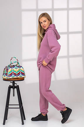 Теплий жіночий костюм на флісі, тканина "Трикотаж Двонитка" 46, 48, 50, 52 розмір 46, фото 1