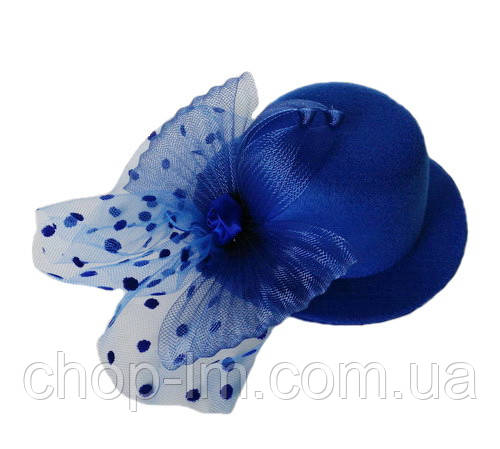 Капелюх із бантом синій