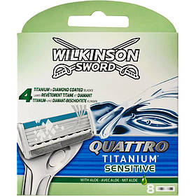 Змінні касети Wilkinson Sword Quattro Titanium Sensitive 8 шт W0031