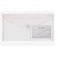 Папка-конверт BUROMAX 3938-00 DL на кнопке (240х130мм) TRAVEL прозрачная (6 шт. в упаковке)