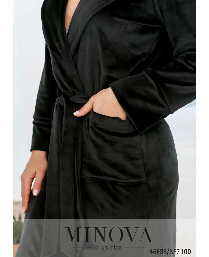 Изысканный женский халат с капюшоном, ткань "Плюшевый Велюр" 48, 50 размер 48 - фото 4 - id-p1717656090