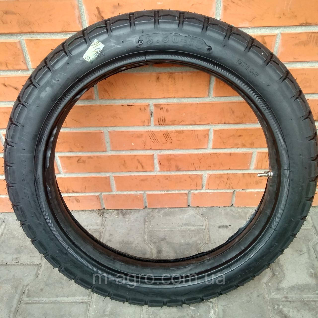 Покришка на скутер з камерою 3.50-18 (вир-во SC-TYRE)